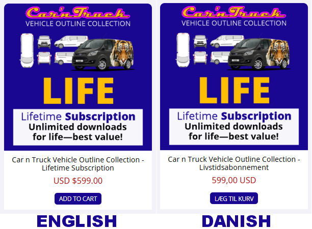 Updated Pricing Translation for English and Danish