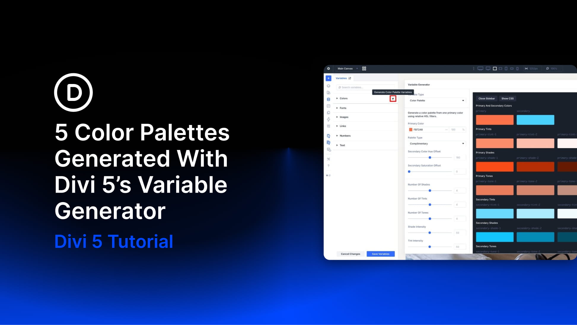 5 Color Palettes Generated With Divi 5’s Variable Generator 5 Color Palettes Generated With Divi 5’s Variable Generator