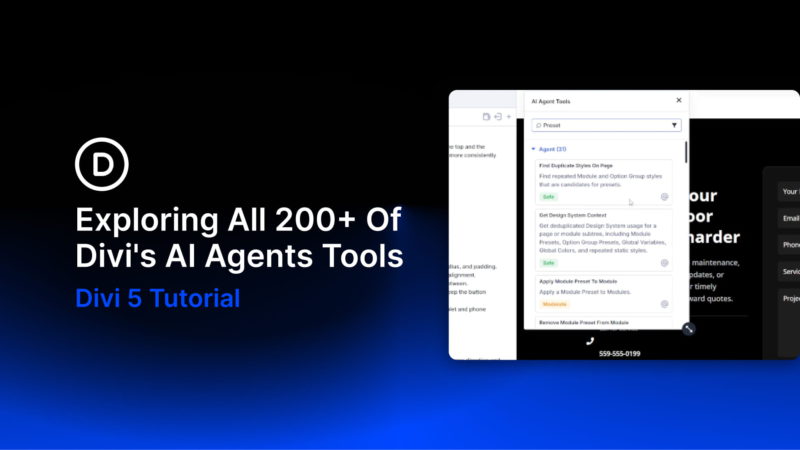 Exploring All 200+ Of Divi’s AI Agents Tools